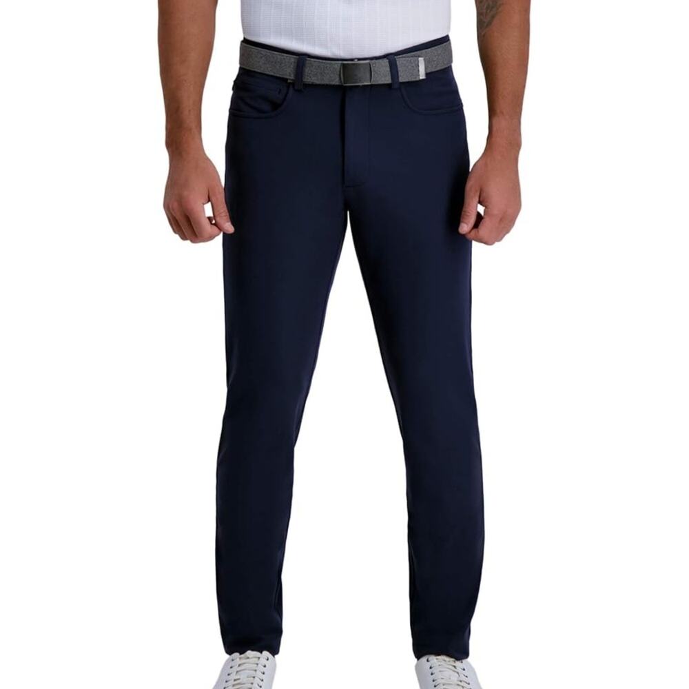 Haggar Men's The Active Series Everyday Pant, Dark Indigo Blue, 30x32